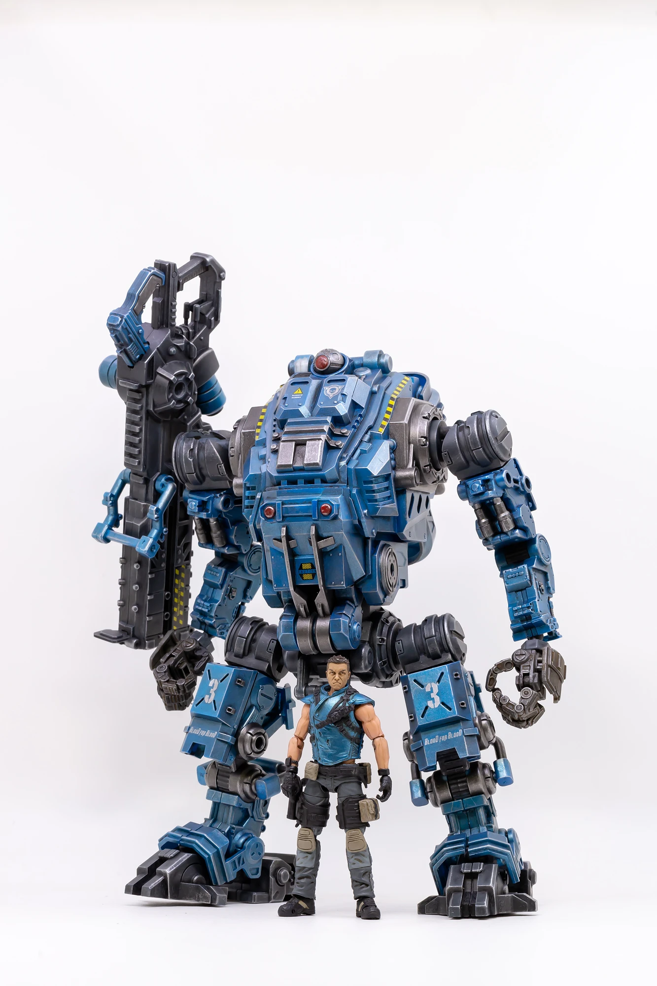 JoyToy Source Acid Rain 1/18 Freeman Machine Armor W/ Pilot Mechas & Soldiers Figure Set Navy Blue Version 7 JoyToy Source Acid Rain 1/18 Freeman Machine Armor W/ Pilot Mechas & Soldiers Figure Set Navy Blue Version - Image 5