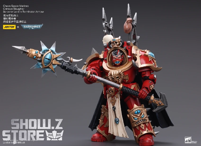 JoyToy Source 1/18 Warhammer 40K ChaoSpace Marines Crimson Slaughter Sorcerer Lord In Terminator Armour 6 JoyToy Source 1/18 Warhammer 40K ChaoSpace Marines Crimson Slaughter Sorcerer Lord In Terminator Armour - Image 4