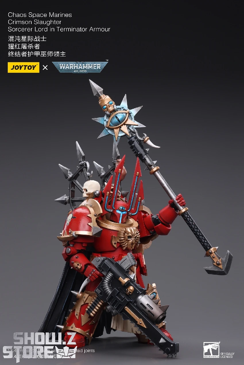JoyToy Source 1/18 Warhammer 40K ChaoSpace Marines Crimson Slaughter Sorcerer Lord In Terminator Armour 7 JoyToy Source 1/18 Warhammer 40K ChaoSpace Marines Crimson Slaughter Sorcerer Lord In Terminator Armour - Image 5