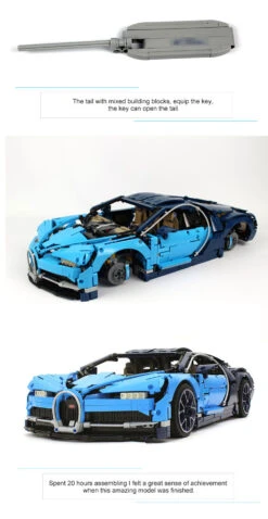[No Box] Lepin 20086 Bugatti Chiron 42083 4031Pcs Technic Series Blue Version -Finest Toy Store d8cca835ef